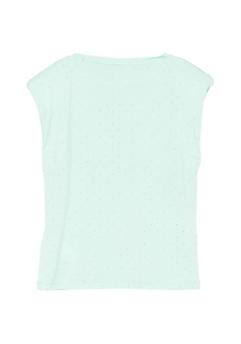 Canotta con strass e spalline Lù-Lù BY MISS GRANT | LL4219MENTA